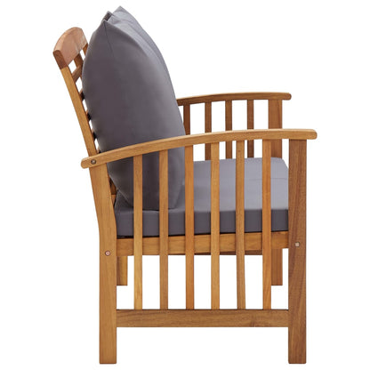 Patio Bench with Cushions 46.9" Solid Acacia Wood