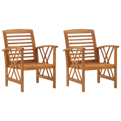 Garden Chair | Set of 2 | Natural Wood | Solid acacia wood | Standard