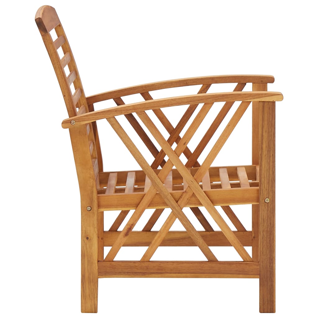 Garden Chair | Set of 2 | Natural Wood | Solid acacia wood | Standard
