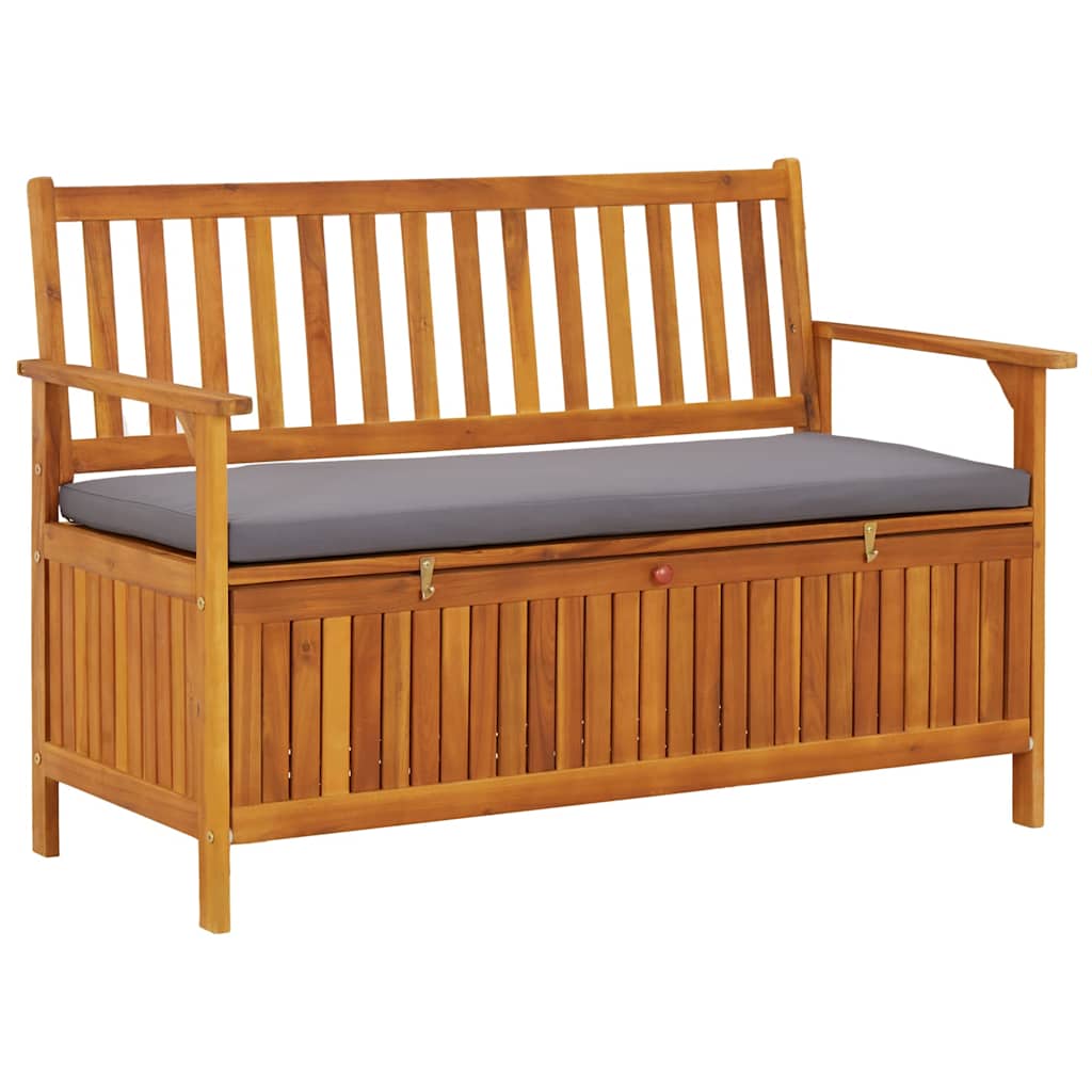 Patio Storage Bench 47.2" Solid Acacia Wood