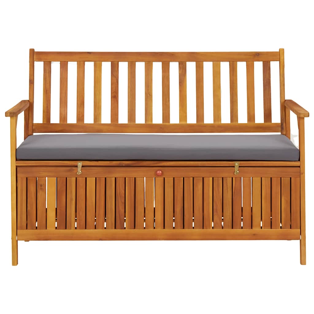 Patio Storage Bench 47.2" Solid Acacia Wood