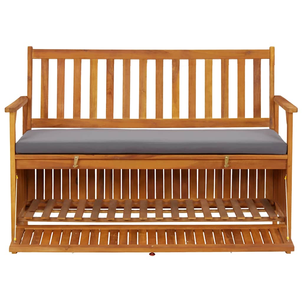 Patio Storage Bench 47.2" Solid Acacia Wood