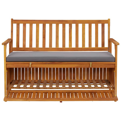 Patio Storage Bench 47.2" Solid Acacia Wood