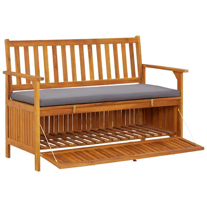 Patio Storage Bench 47.2" Solid Acacia Wood