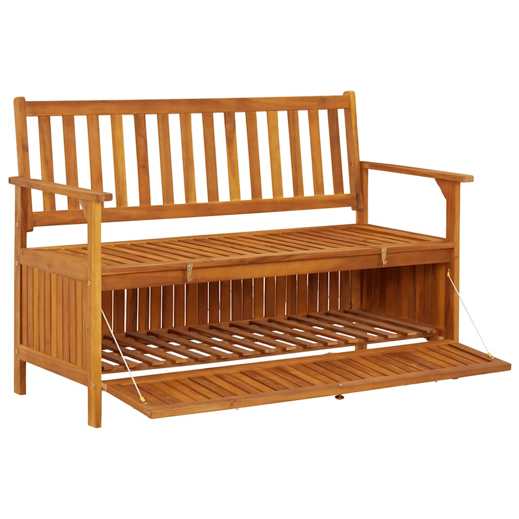 Patio Storage Bench 47.2" Solid Acacia Wood