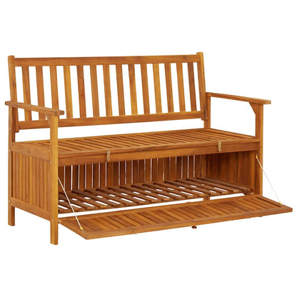 Patio Storage Bench 47.2" Solid Acacia Wood