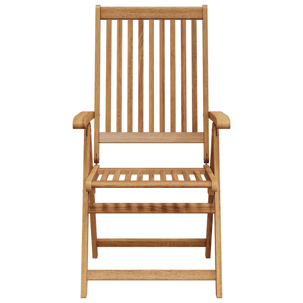 Garden Chair | Set of 3 | Brown | Solid Acacia wood | Medium | Foldable