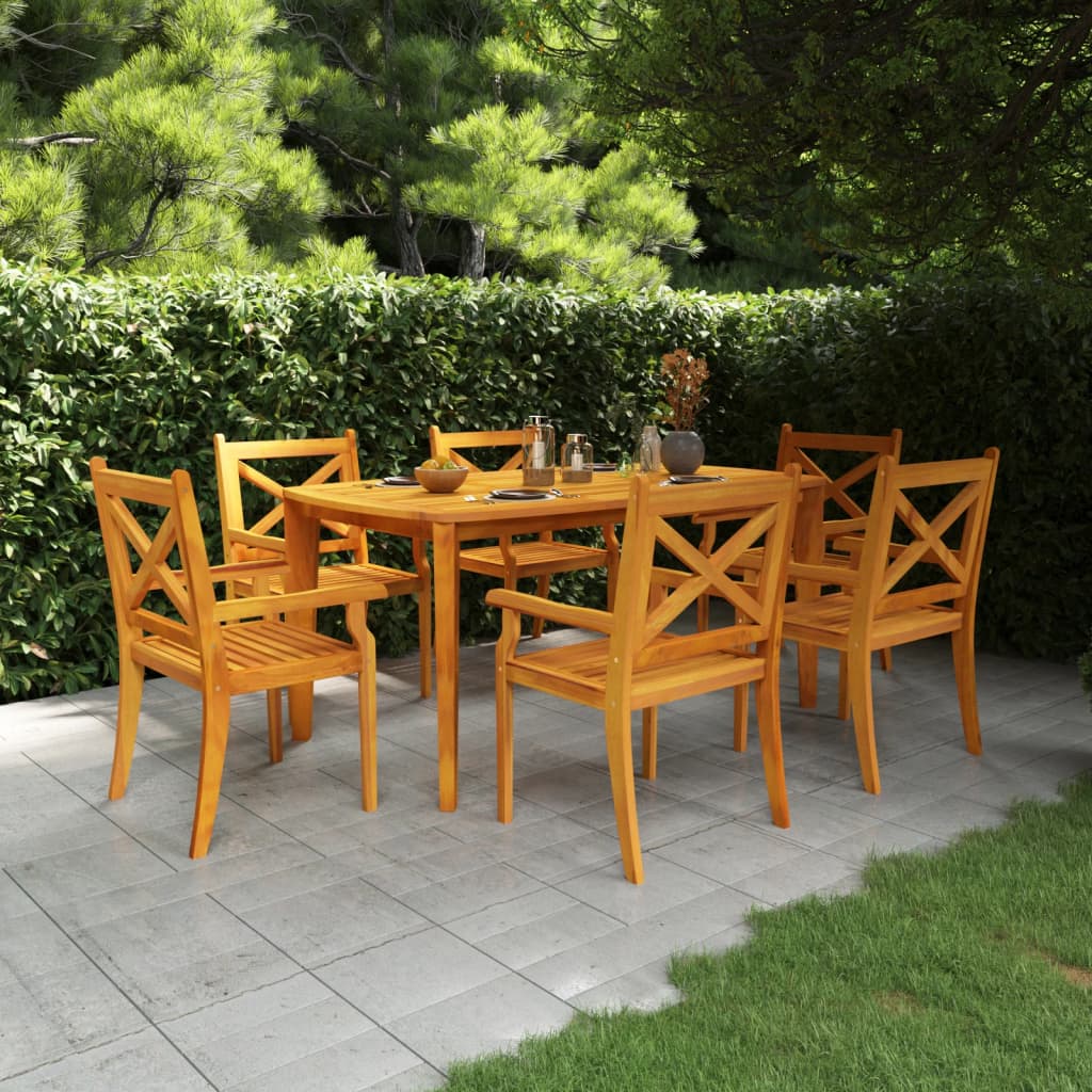 Garden Table | Natural Wood | Solid acacia wood | Large |  Durable
