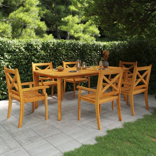 Garden Table | Natural wood colour | Solid Acacia wood | Large | Durable