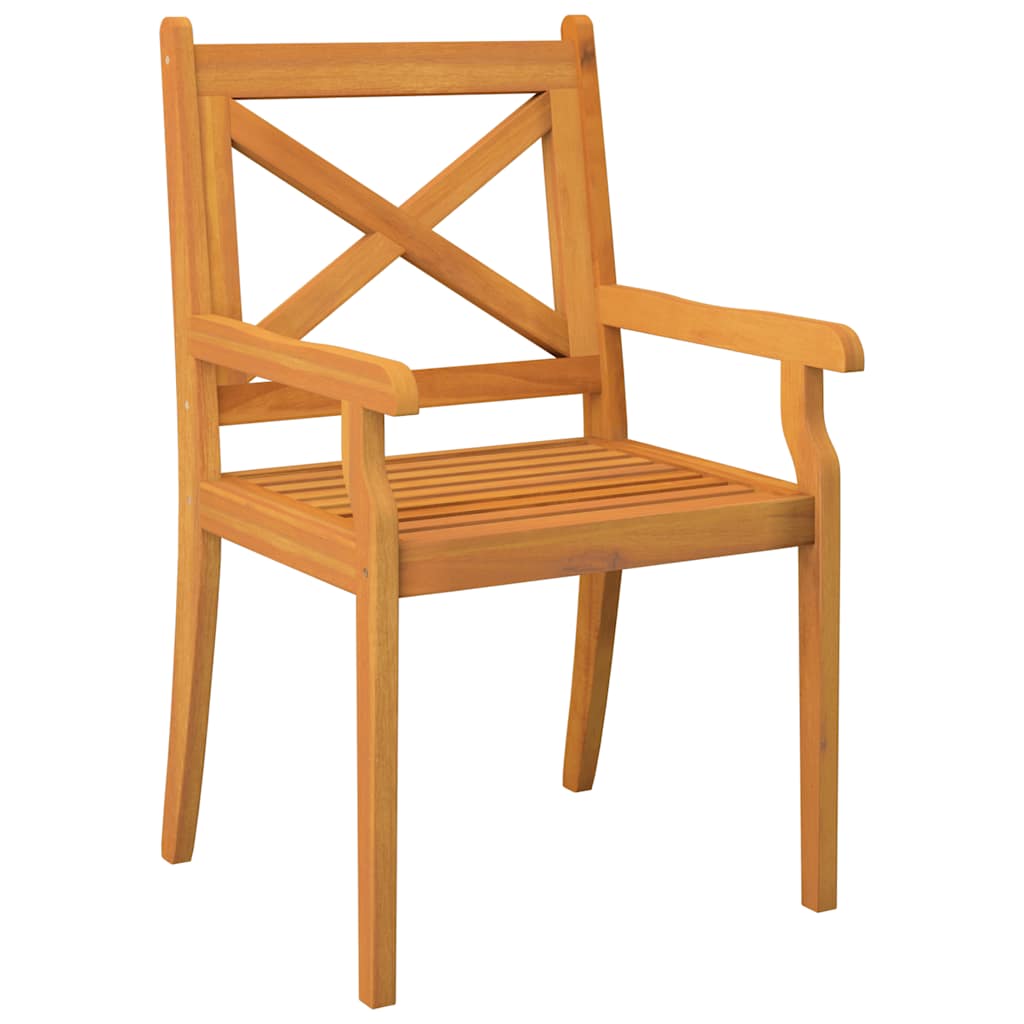 Dining Chair | Set of 2 | Brown | Solid Acacia Wood with an Oil Finish