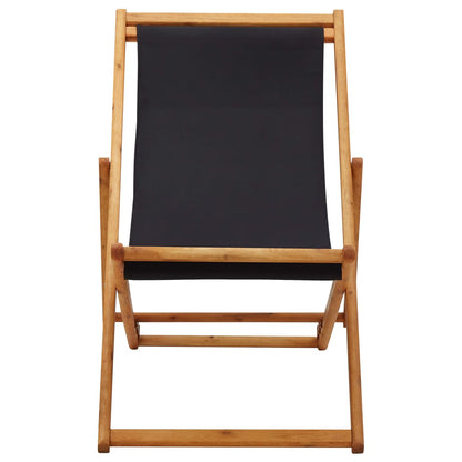 Beach Chair | Black | Solid eucalyptus wood, 100% polyester fabric