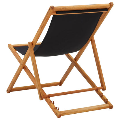 Beach Chair | Black | Solid eucalyptus wood, 100% polyester fabric