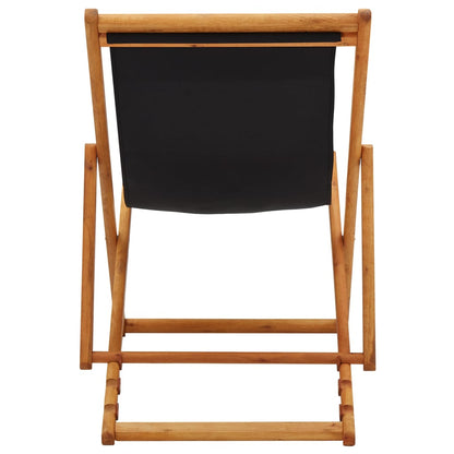 Beach Chair | Black | Solid eucalyptus wood, 100% polyester fabric