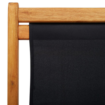 Beach Chair | Black | Solid eucalyptus wood, 100% polyester fabric