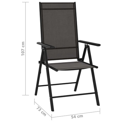 Folding Garden Chairs 6 pcs Textilene Black