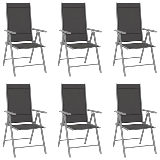 Folding Chairs 6 pcs Textilene Black