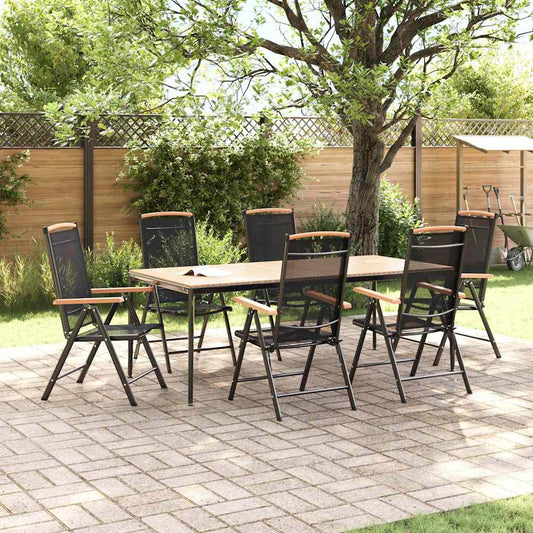 Folding Chairs 6 pcs Textilene Black