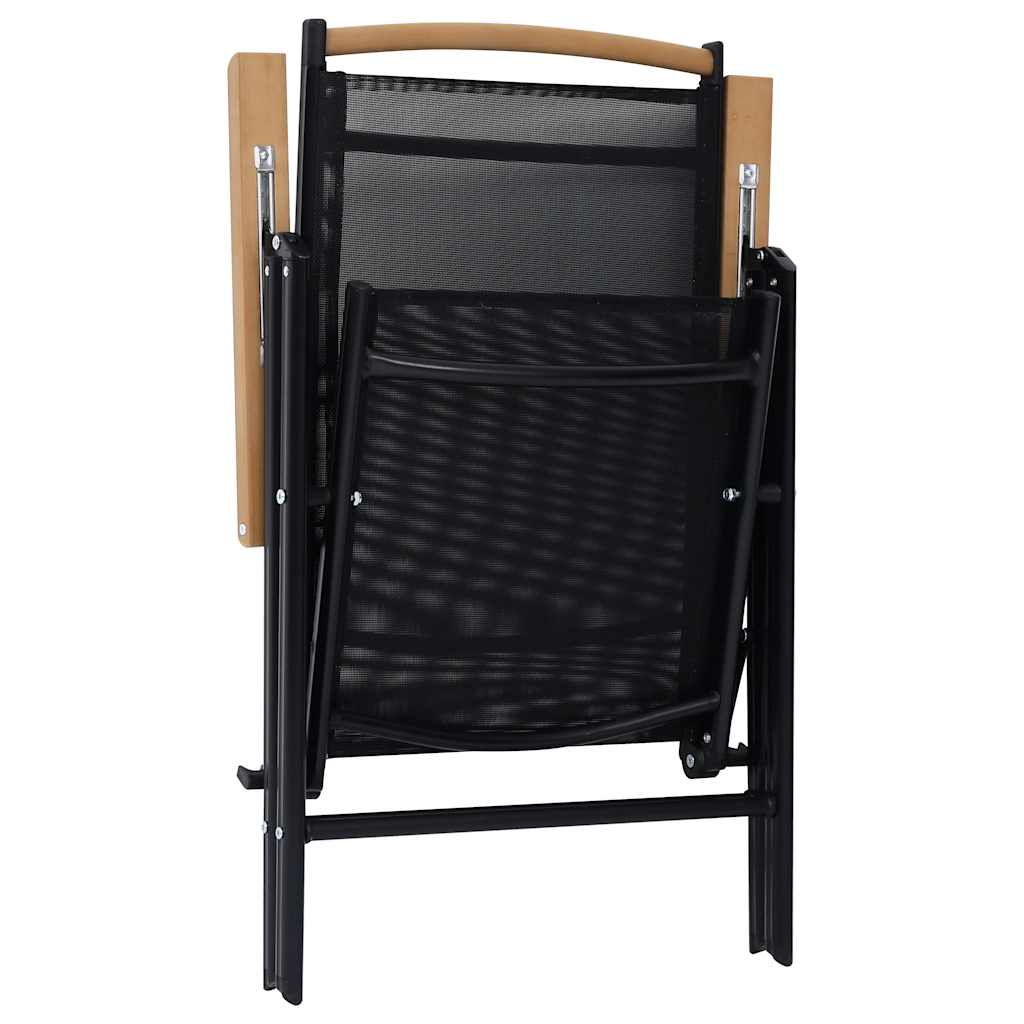Garden Chair | Set of 6 | Black | Plywood | Standard | Foldable