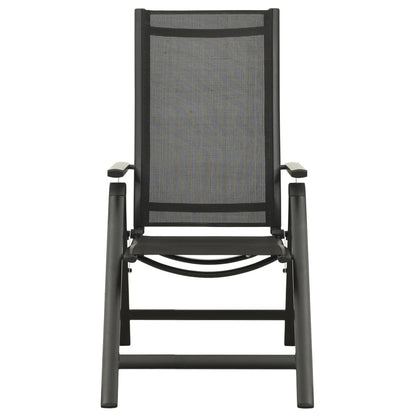 Garden Chair | Set of 2 | Black | Aluminium, Textilene | Standard