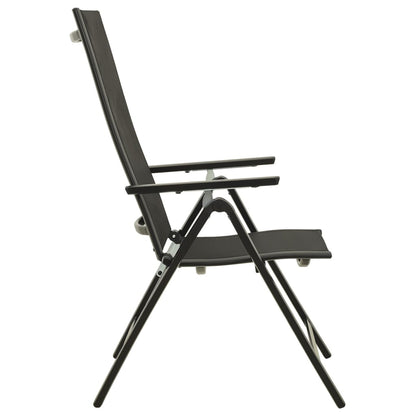 Garden Chair | Set of 2 | Black | Aluminium, Textilene | Standard