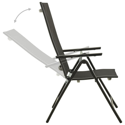 Garden Chair | Set of 2 | Black | Aluminium, Textilene | Standard