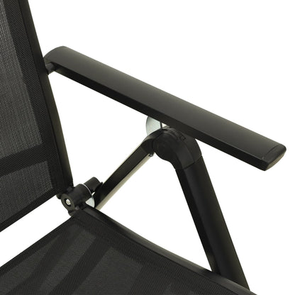 Garden Chair | Set of 2 | Black | Aluminium, Textilene | Standard