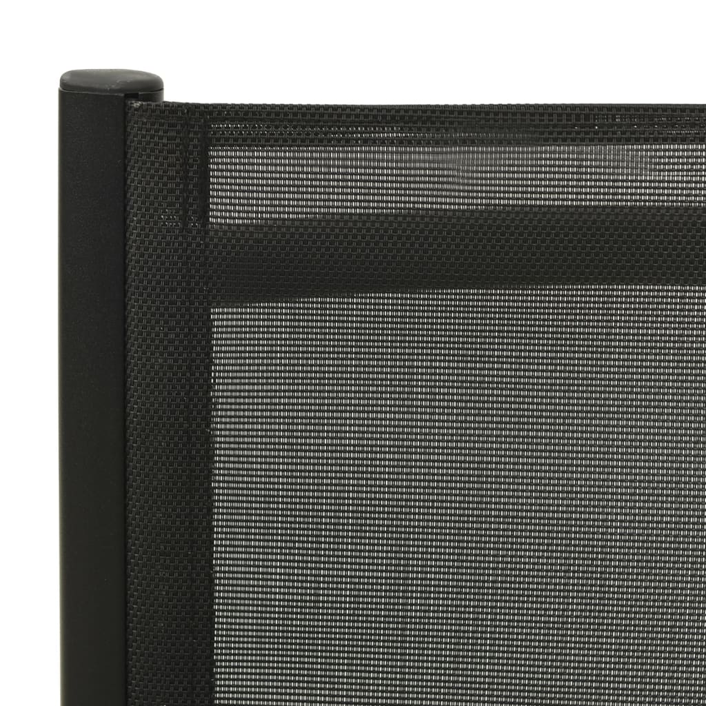 Garden Chair | Set of 2 | Black | Aluminium, Textilene | Standard