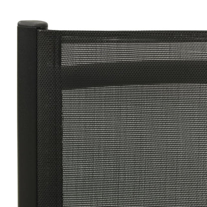 Garden Chair | Set of 2 | Black | Aluminium, Textilene | Standard