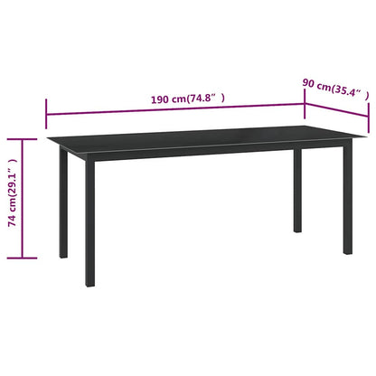 Garden Table | Black | Aluminium | Large | Durable | Garden Table