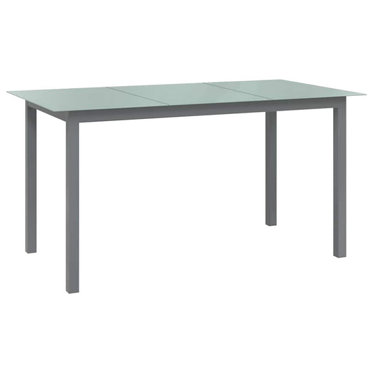 Garden Table | Light Grey | Aluminium and Glass | 150x90x74 cm | Durable