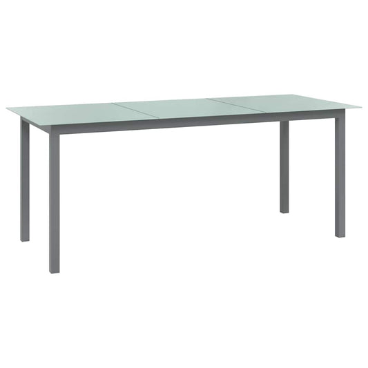 Garden Table | Light grey | Aluminium | 190 cm x 90 cm x 74 cm | Durable