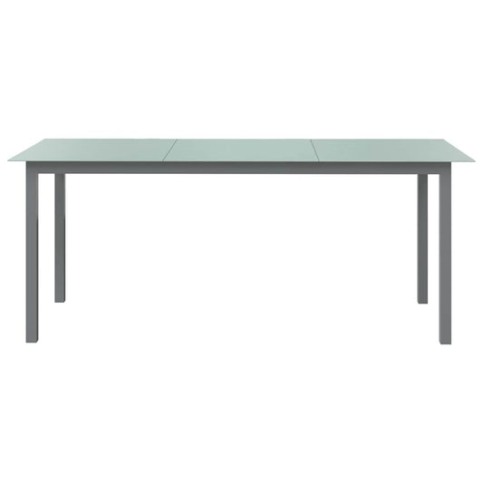 Garden Table | Light grey | Aluminium | 190 cm x 90 cm x 74 cm | Durable