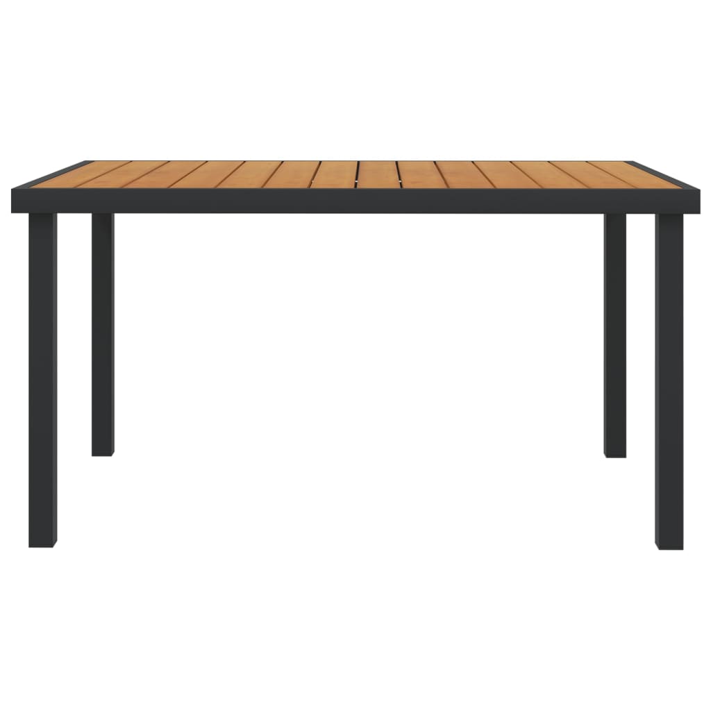 Patio Table Brown 55.1"x35.4"x29.1" Aluminum and WPC