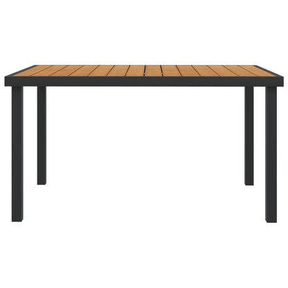 Patio Table Brown 55.1"x35.4"x29.1" Aluminum and WPC