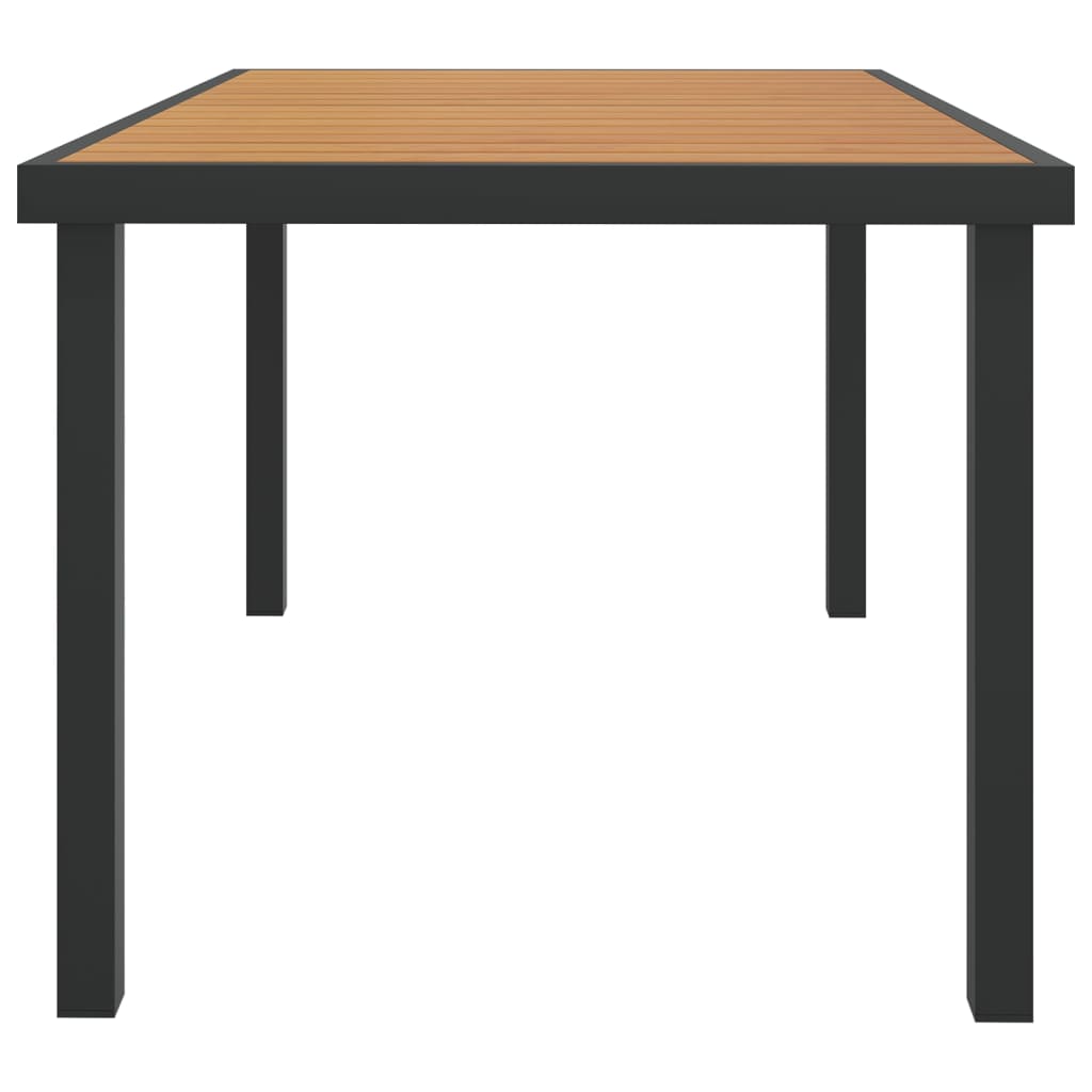 Patio Table Brown 55.1"x35.4"x29.1" Aluminum and WPC