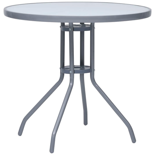 Garden Table | Light Grey | Steel, Glass | Small |  Durable