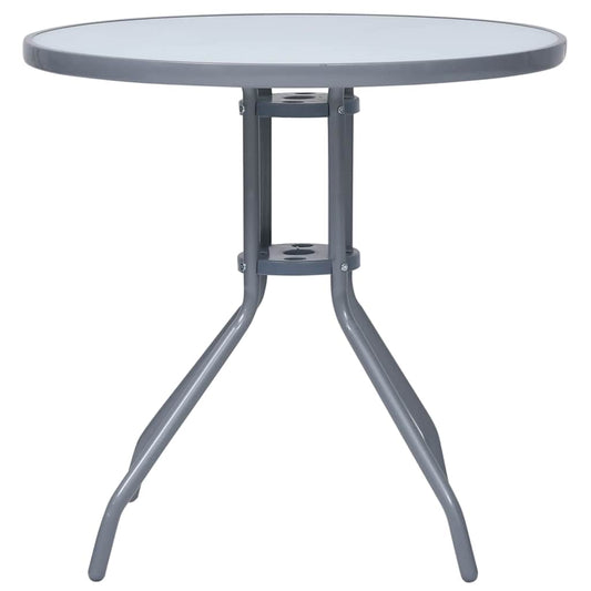 Garden Table | Light Grey | Steel, Glass | Small |  Durable