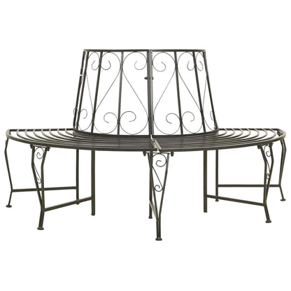 Patio Half Round Tree Bench 63" Steel