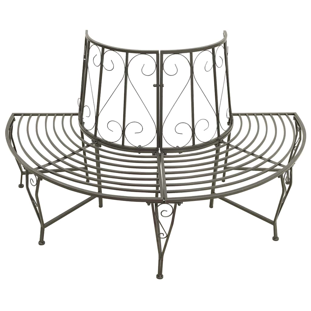 Patio Half Round Tree Bench 63" Steel