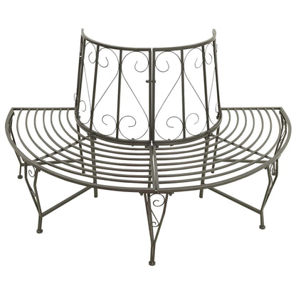Patio Half Round Tree Bench 63" Steel