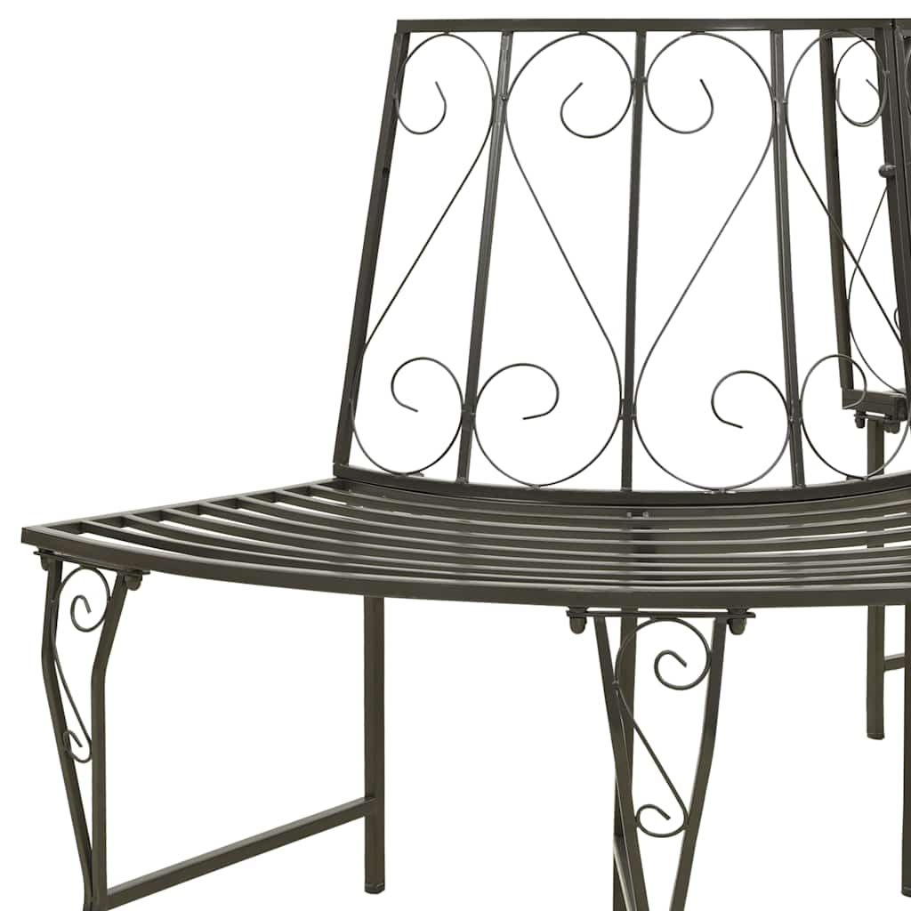 Patio Half Round Tree Bench 63" Steel