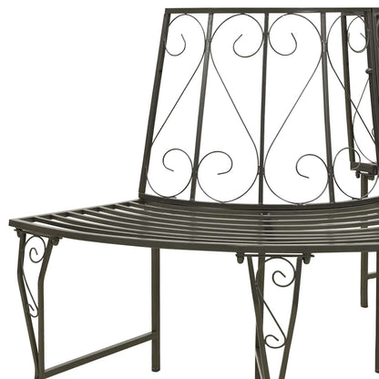 Patio Half Round Tree Bench 63" Steel