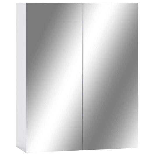 Mirror Cabinet | White and silver | MDF with melamine surface, glass