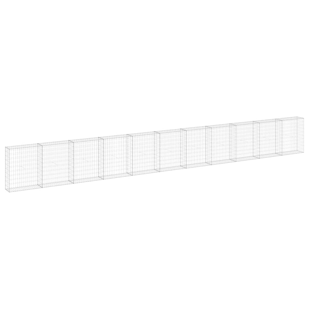 Gabion Wall with Covers Galvanized Steel 354.3"x11.8"x39.4
