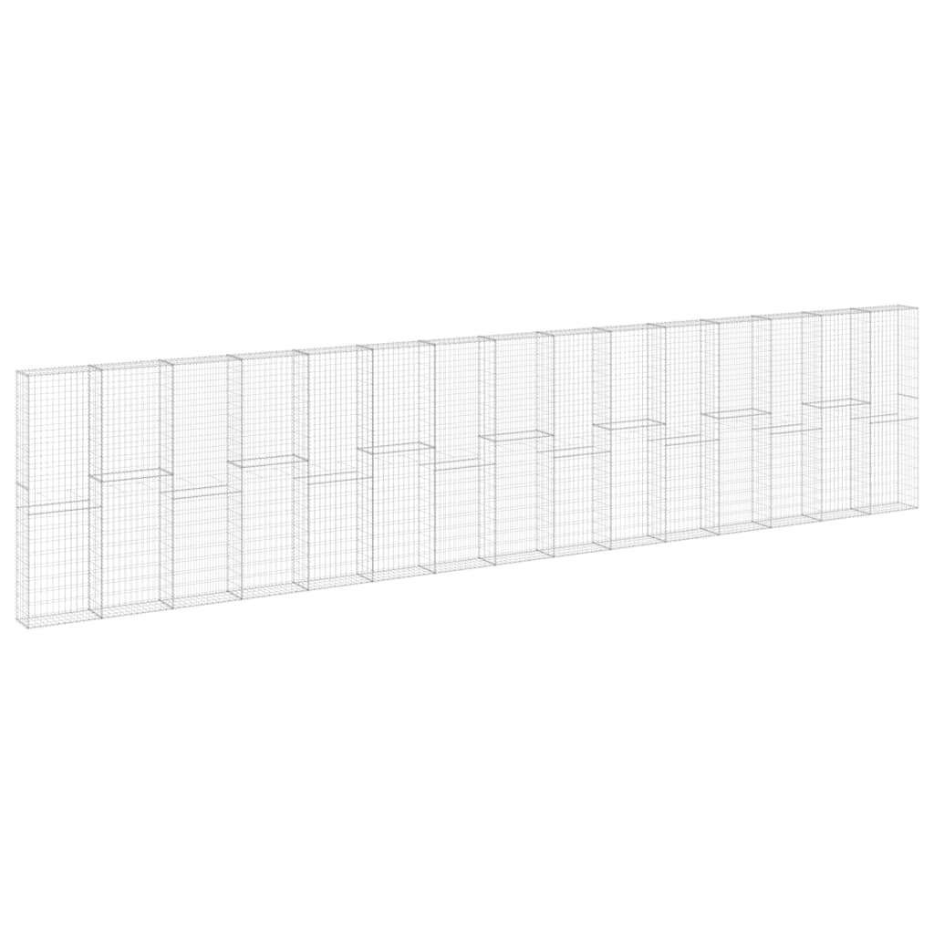 Gabion Wall with Covers Galvanized Steel 354.3"x11.8"x78.7
