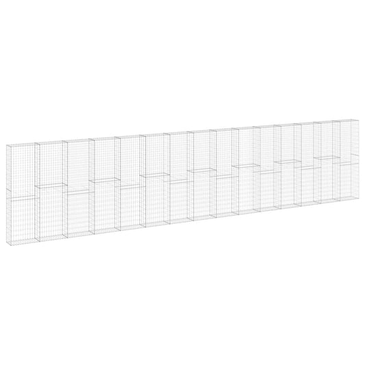 Gabion Wall with Covers Galvanised Steel 900x30x200 cm