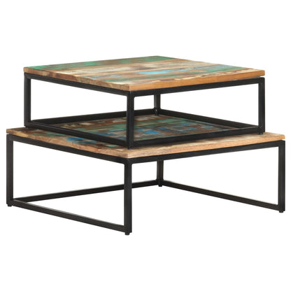 Coffee Table | Set of 2 | Multicolour | Reclaimed Wood | Small