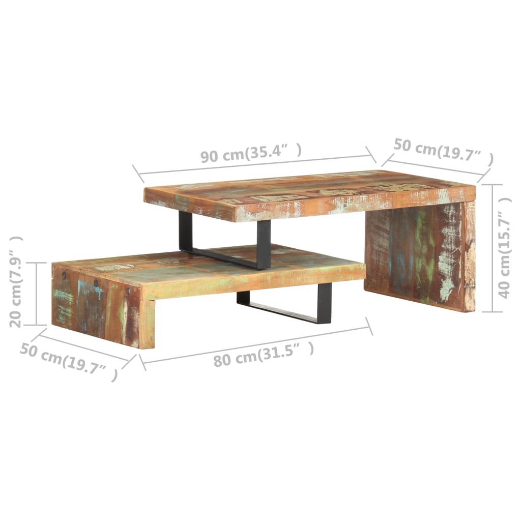 Coffee Table Multicolour Solid reclaimed wood, powder-coated iron