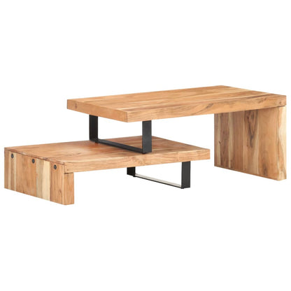 2 Piece Coffee Table Set Solid Acacia Wood