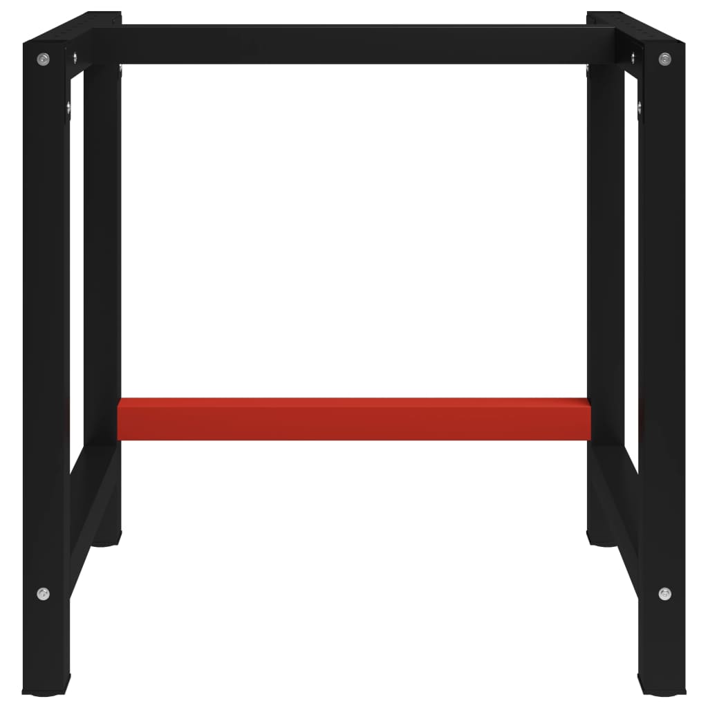 Work Bench Frame Metal 80x57x79 cm Black and Red